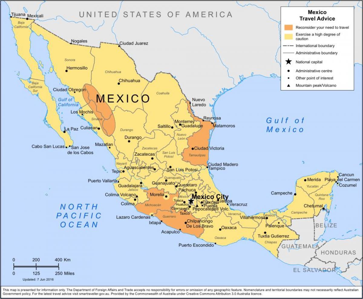 времето в Мексико картата