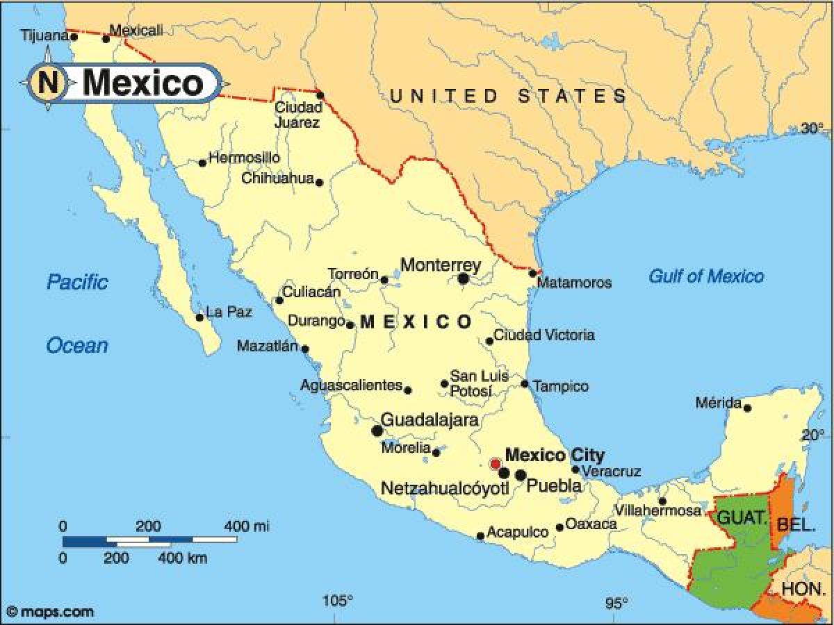 държава Мексико карта