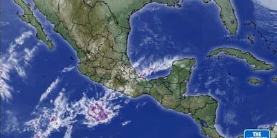 Satellite времето на картата на Мексико