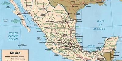 Карта на Мексико курортни градове