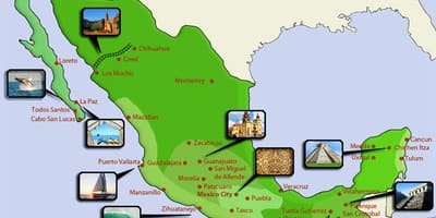Туристическа карта на Мексико
