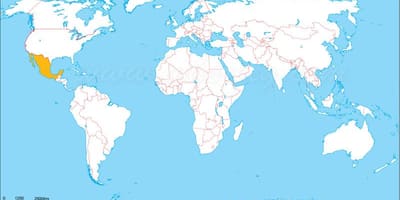 Мексико местоположение върху картата на света