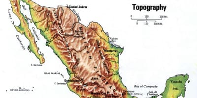 Мексико топографска карта