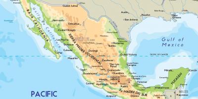 Мексико физическа карта