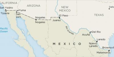 САЩ и Мексико на границата карта
