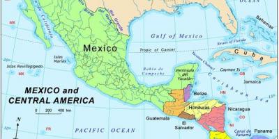 На картата на Мексико и Централна Америка